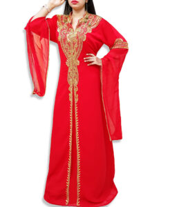 Chiffon Kaftan Beaded Designe