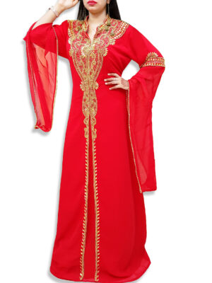 Chiffon Kaftan Beaded Designe