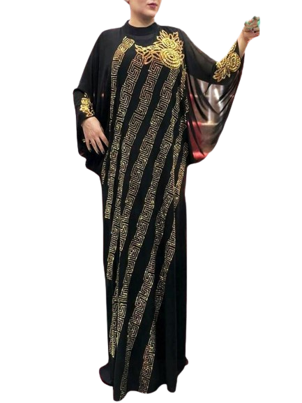 latest Elegant Chiffon Kaftan Beaded Designer African Trendy Wear For Women