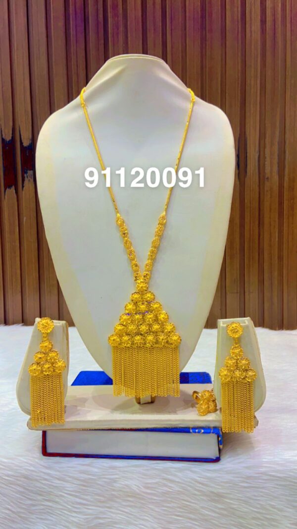 gold plated necklace bijoux jewellery set for