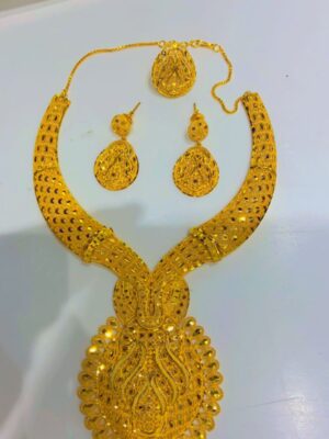 gold plated necklace bijoux jewellery set for