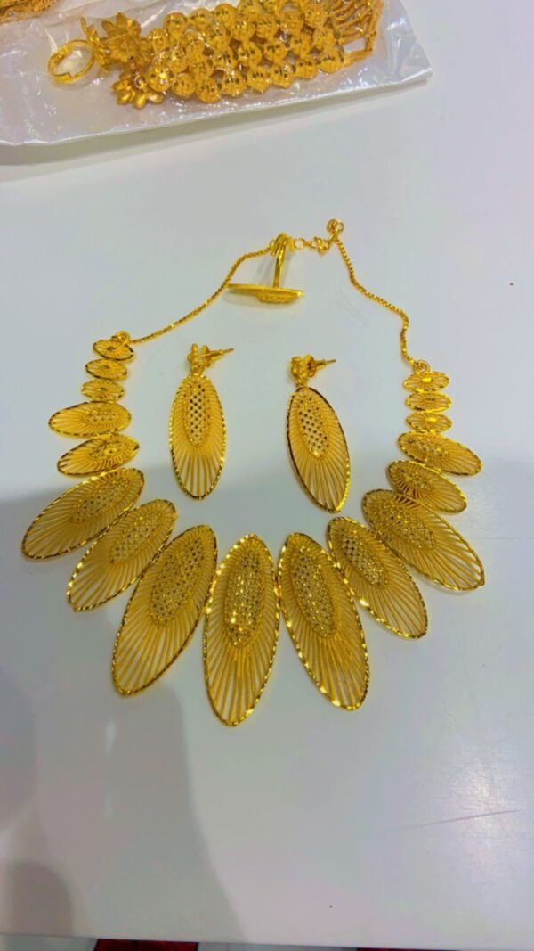 gold plated necklace bijoux jewellery set for