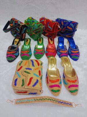 lastest Designe Handbag & Shoes With stone Beaded Work for Women