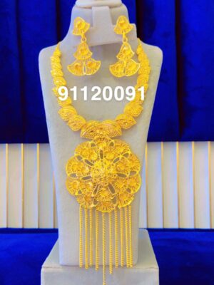 gold plated necklace bijoux jewellery set