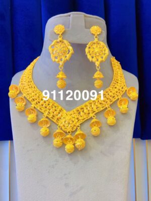 gold plated necklace bijoux jewellery set for women